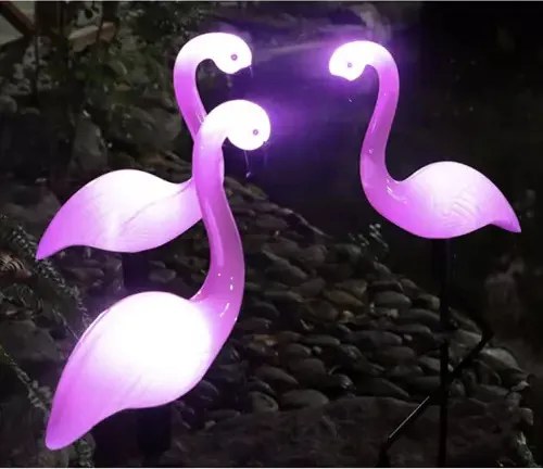 Solárna záhradná lampa Plameniak - 3ks