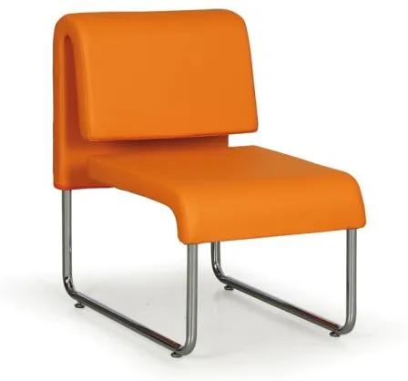 Kožené kreslo do čakární, Sofa PUBLIC, oranžová