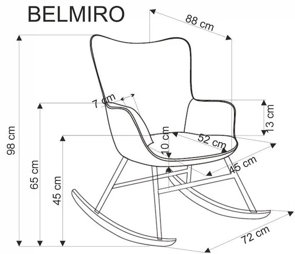 Krémové hojdacie kreslo BELMIRO