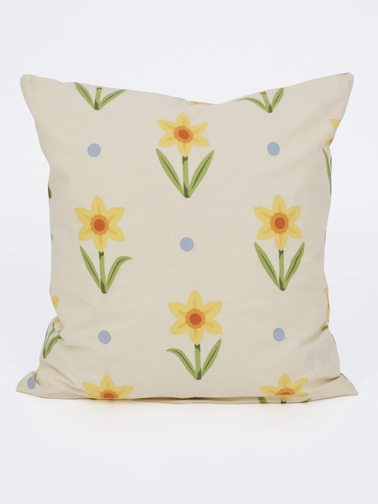 Bavlnená obliečka na vankúš Renforcé 40 × 40 cm - Narcis bieložlté