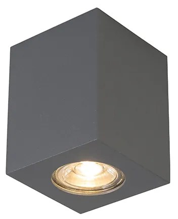 Dizajnový bodový reflektor na povrchovú montáž antracit GU10 50mm - Quba 2