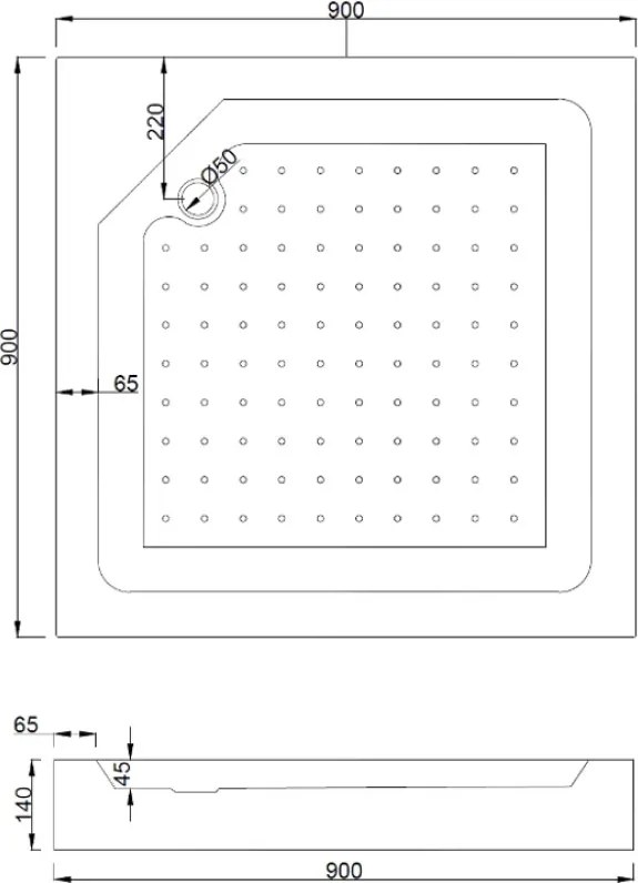 Mexen Rio štvorcová sprchová kabína 90 x 90 cm, čierne pruhy, čierna + sprchová vanička, biela - 860-090-090-70-20-4510