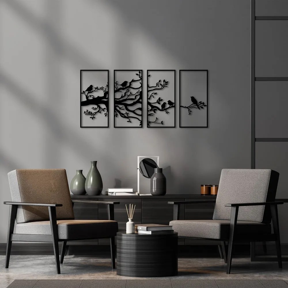 Kovová nástenná dekorácia 34x70 cm Branch – Wallity