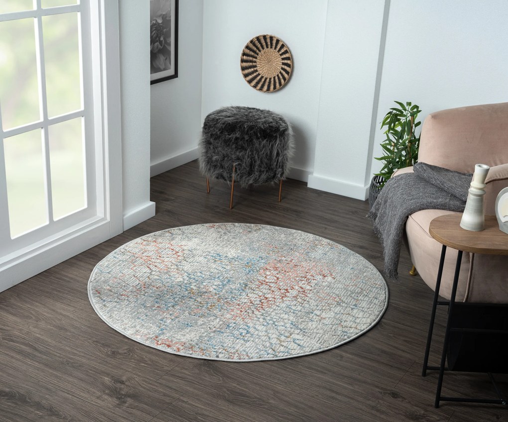 Kusový koberec My Roots CA60086 Hellgrau kruh, 120x120 (priemer) kruh, šedá, chodba / predsieň, My Flair