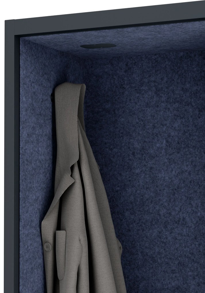 Akustická kabína SALLY MentalBox 1150 mm – čierny korpus, tmavomodré sedadlo