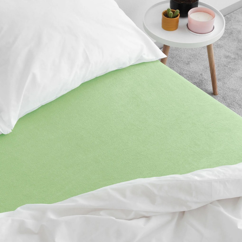 Goldea froté elastická plachta - svetlo zelená 180 x 200 cm