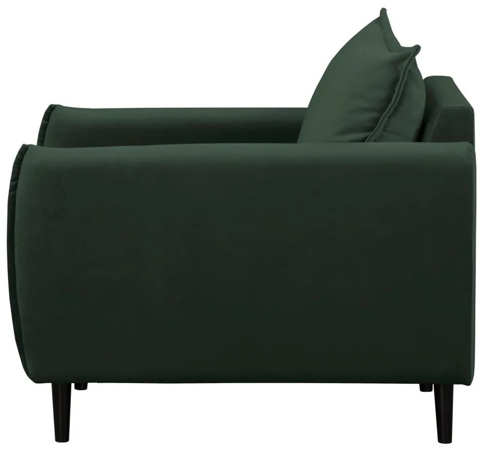 Tmavozelené zamatové kreslo Juli – Ropez