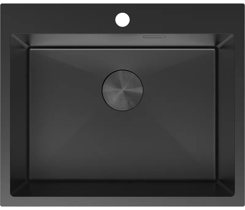 Mexen Solix, 1-komorový nerezový drez 600 x 500 mm, čierna, 6408601000-70