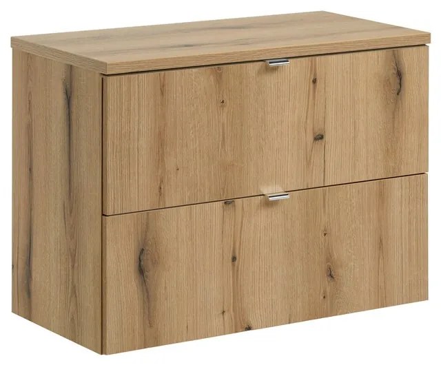 Závěsná skříňka pod umyvadlo Nova Oak I s deskou 80 cm dub coast evoke