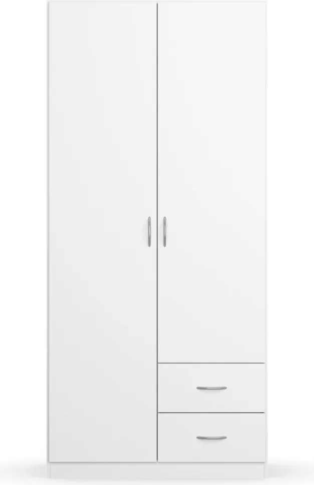 Šatníková skriňa Case, 91 cm, biela