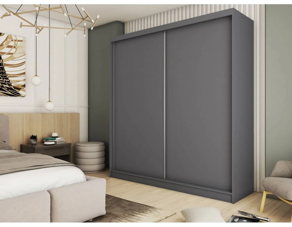 Kvalitná Šatníková Skriňa bez zrkadla 200 cm Dub artisan