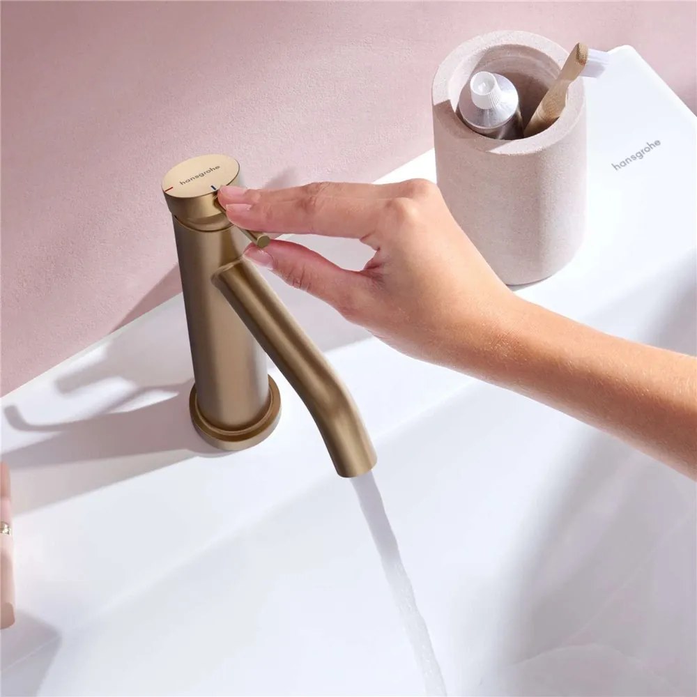 HANSGROHE Tecturis S páková umývadlová batéria CoolStart bez odtokovej súpravy, výška výtoku 105 mm, kartáčovaný bronz, 73317140