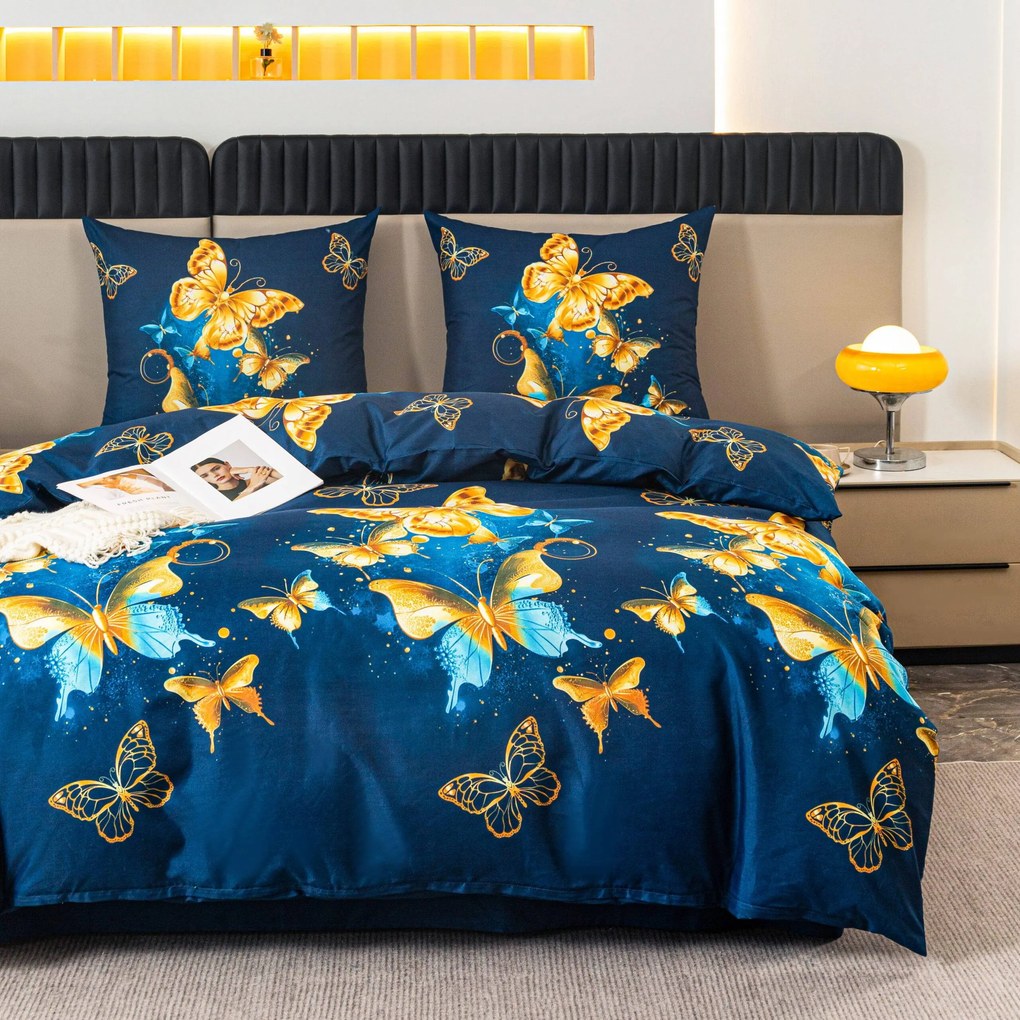 Obliečky z mikrovlákna ROYAL BUTTERFLY modré Rozmer obliečky: 70 x 80 cm | 140 x 200 cm