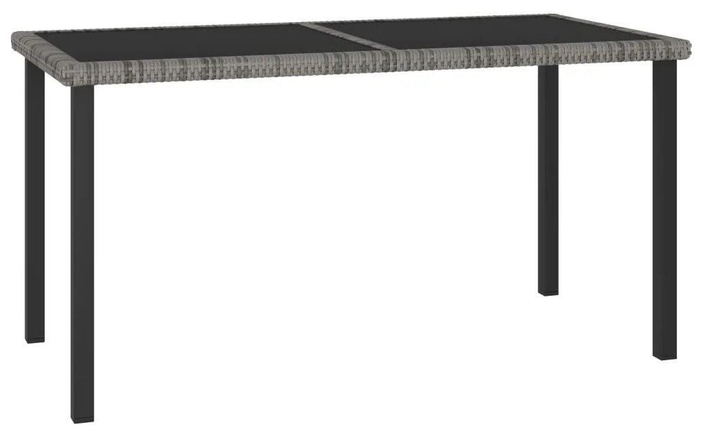 vidaXL Záhradný jedálenský stôl sivý 140x70x73 cm polyratanový