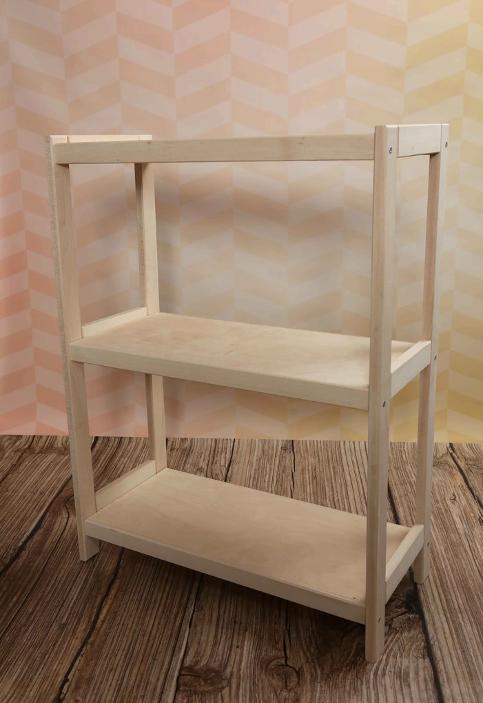 Regál drevený bukový počet políc 3 - 93x80x33 cm