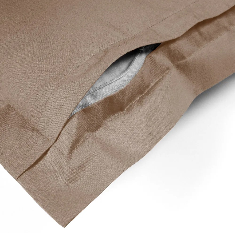 Biante Bavlnená obliečka na vankúš s lemom Moni MO-071 Sivohnedá 45 x 45 cm