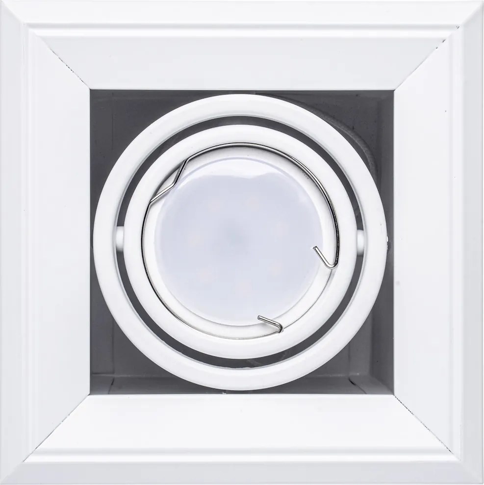 Podhľadové svietidlo Blocco, 1x biele kovové tienidlo, (možnosť polohovania), w