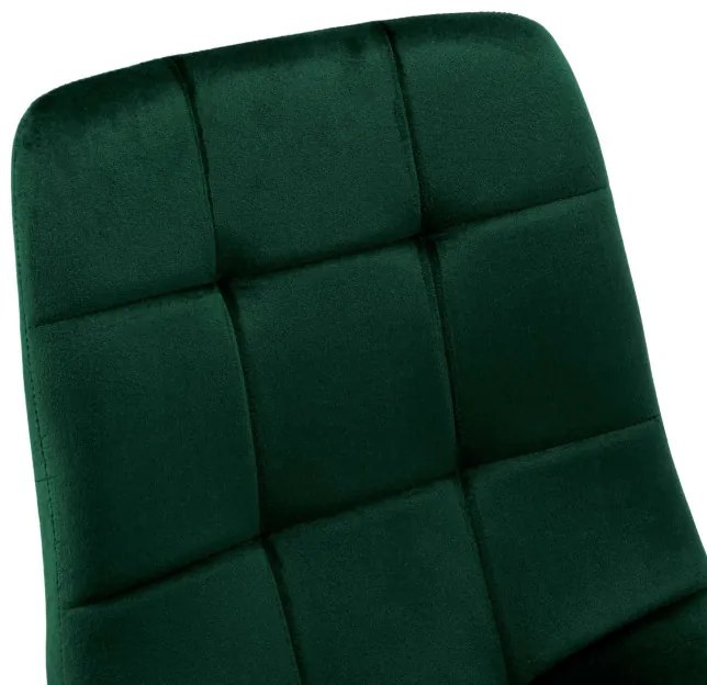 Jedálenská stolička DENVER zamatová, čierna / tmavozelená