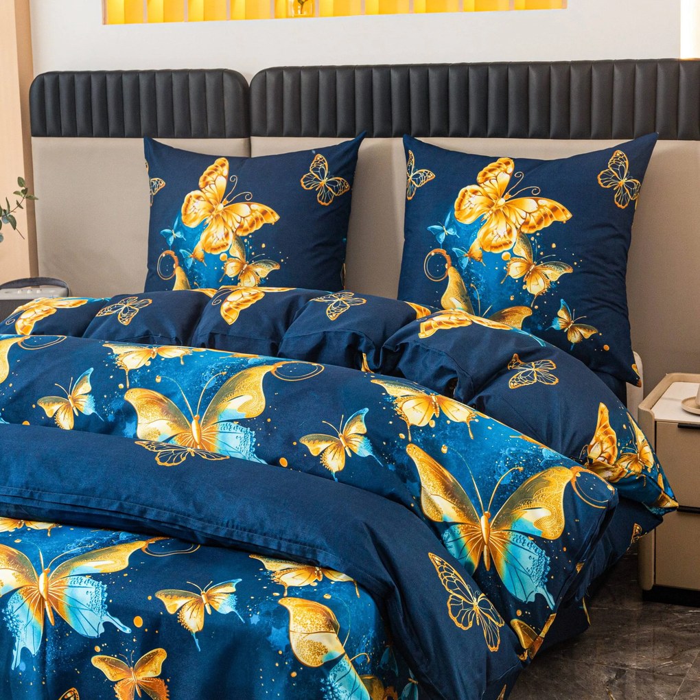 Obliečky z mikrovlákna ROYAL BUTTERFLY modré Rozmer obliečky: 70 x 80 cm | 140 x 200 cm