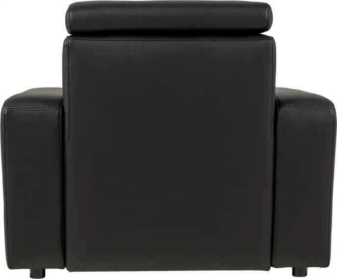 Kožené kreslo LUCIO, čierna (čierne prešitie)