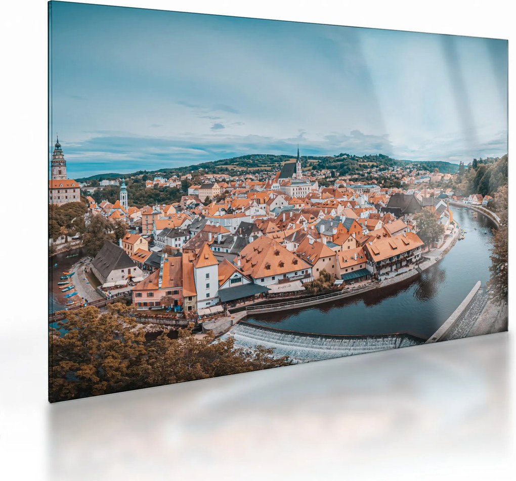Sklenený obraz - Český Krumlov (70x50 cm)
