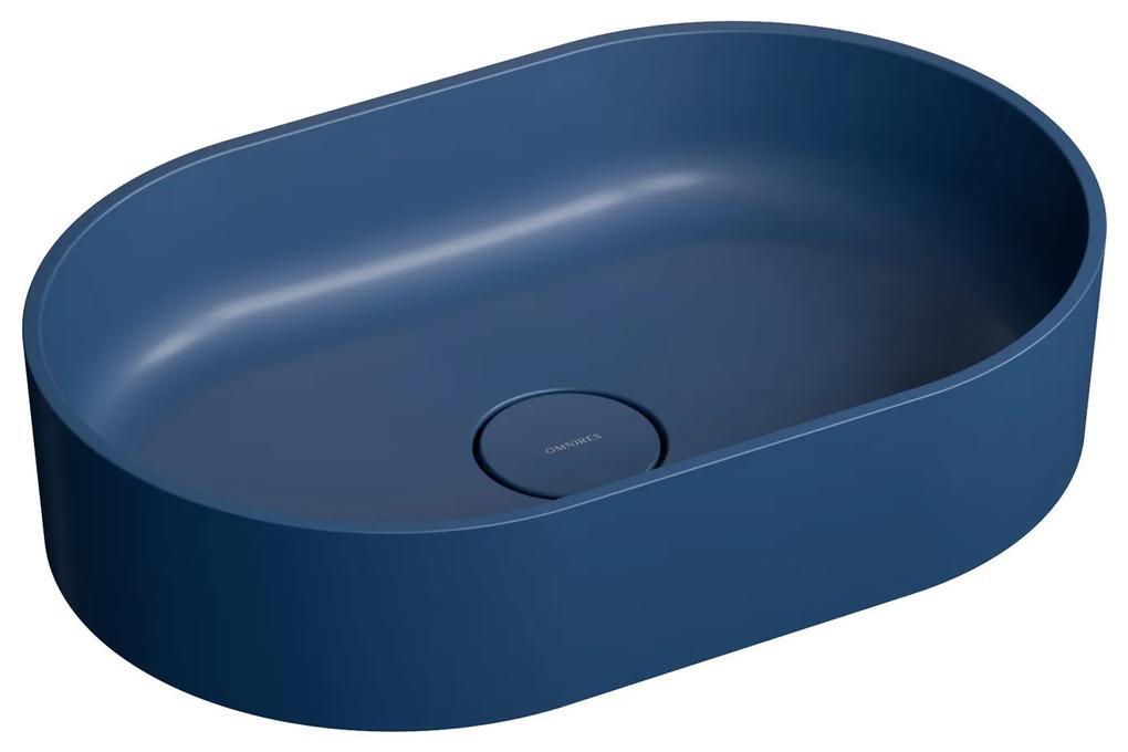 Omnires Ovo M+ umývadlo 55x36 cm oválny pultové umývadlo modrá OVOUNMB