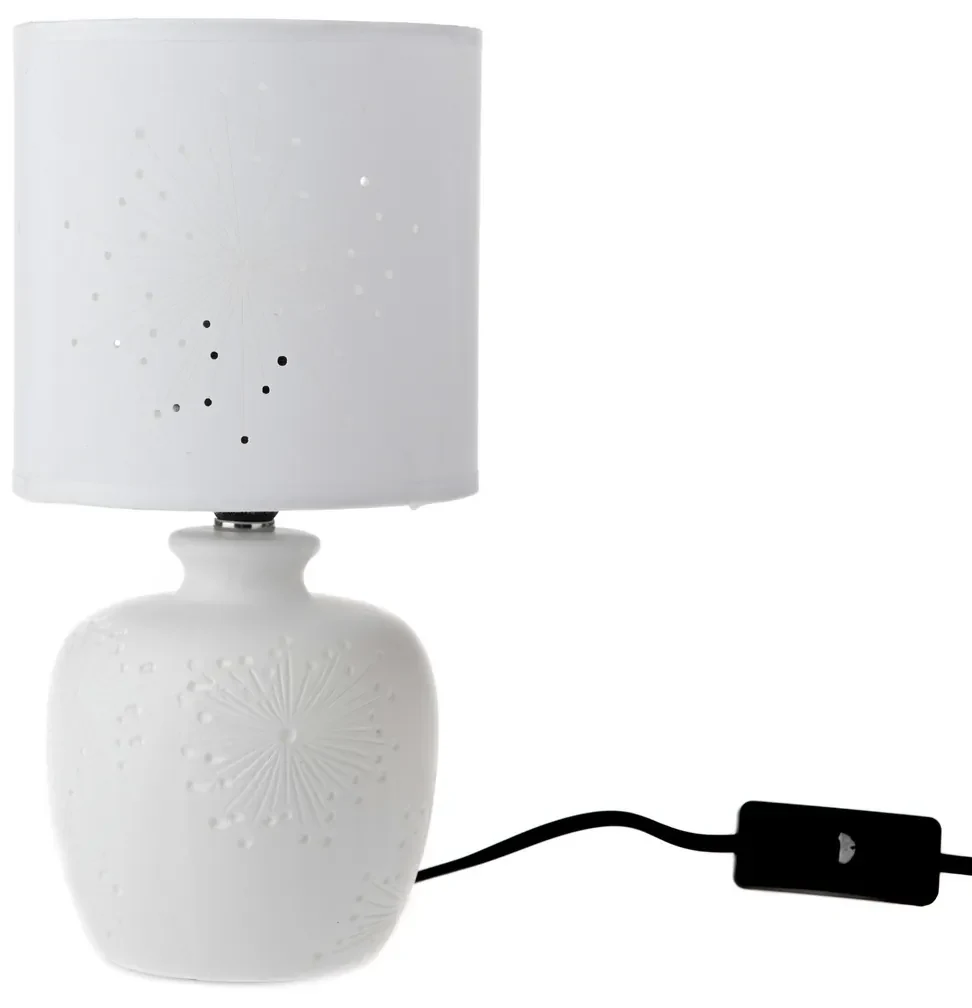 Keramická stolná lampa Galaxy, biela, 13 x 26,5 x 13 cm