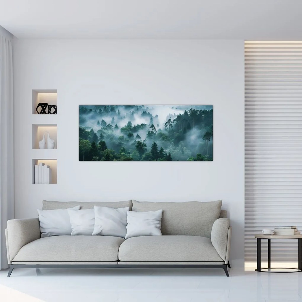 Obraz - Les v hmle (120x50 cm)