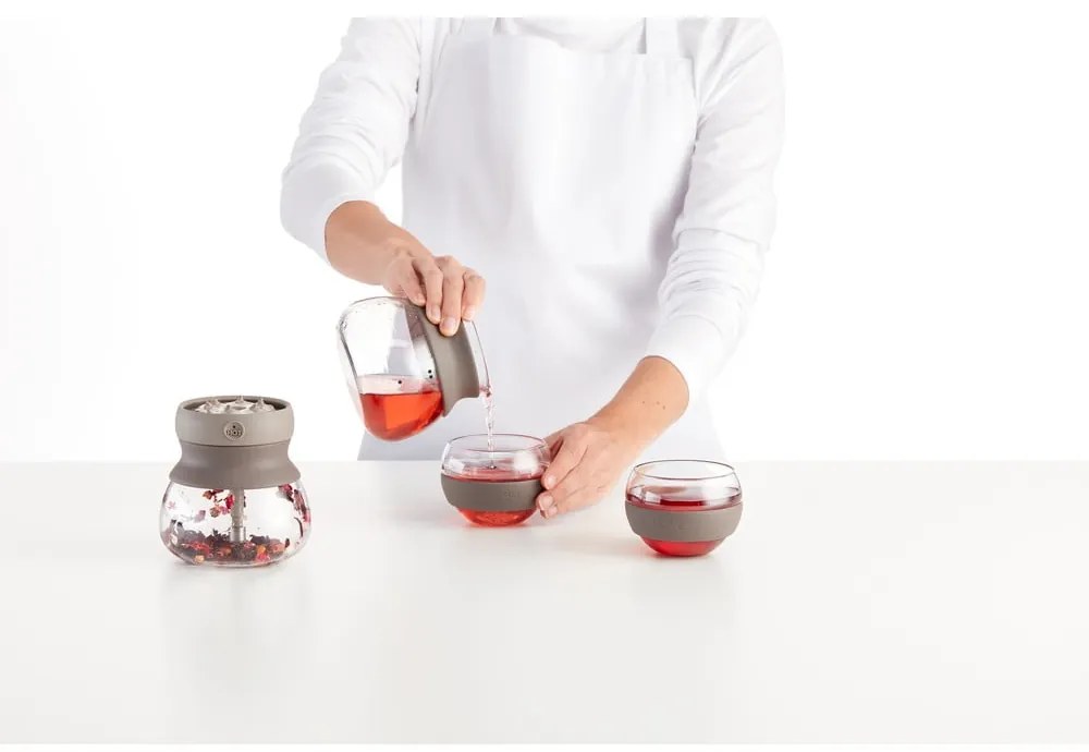 Svetlohnedá sklenená kanvica na čaj so sitkom 500 ml – Lékué