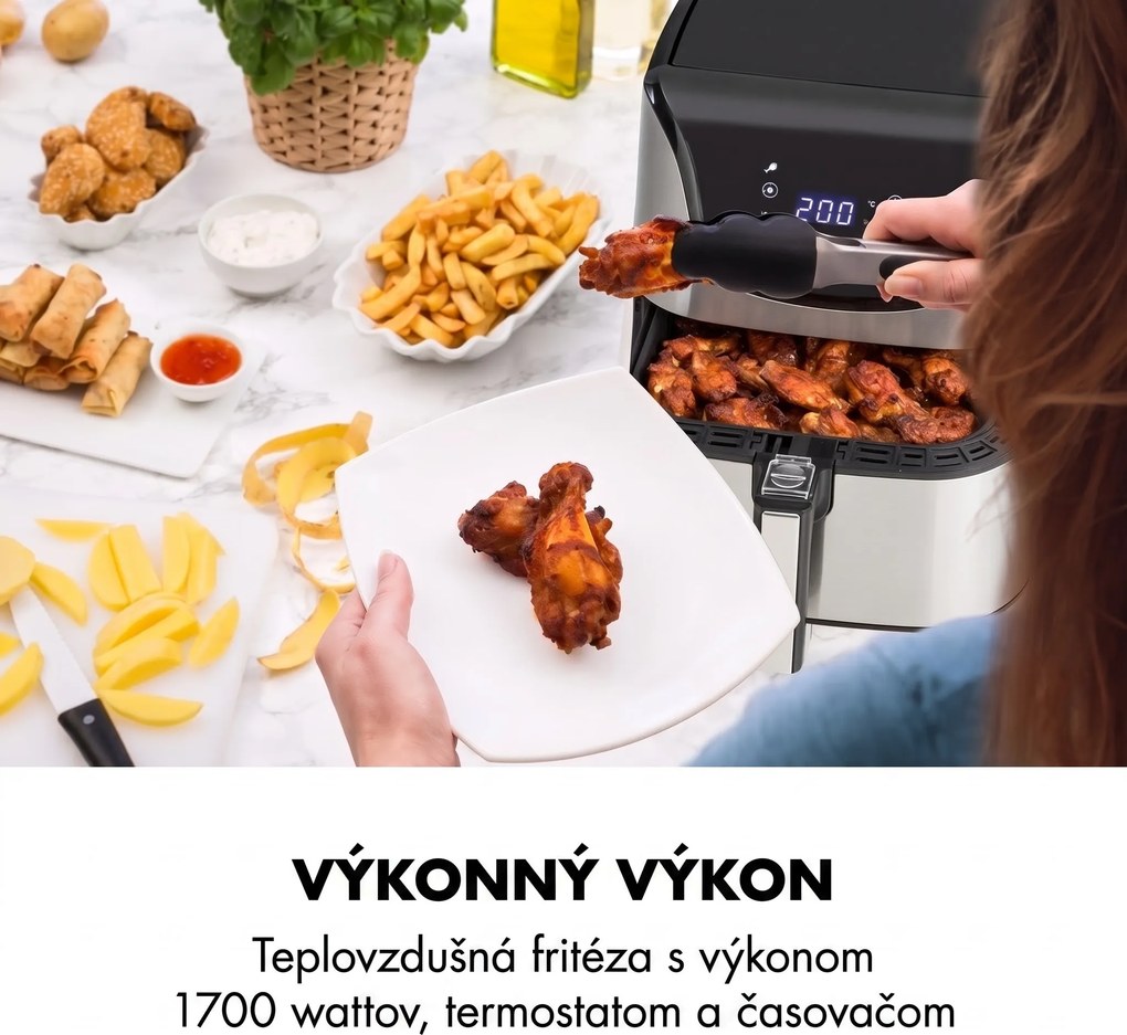 Klarstein AeroVital Deluxe, teplovzdušná fritéza, 1700 W, 5 l, nehrdzavejúca oceľ