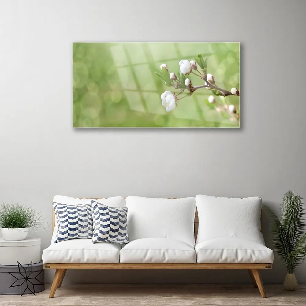 Obraz na skle Kvety 125x50 cm