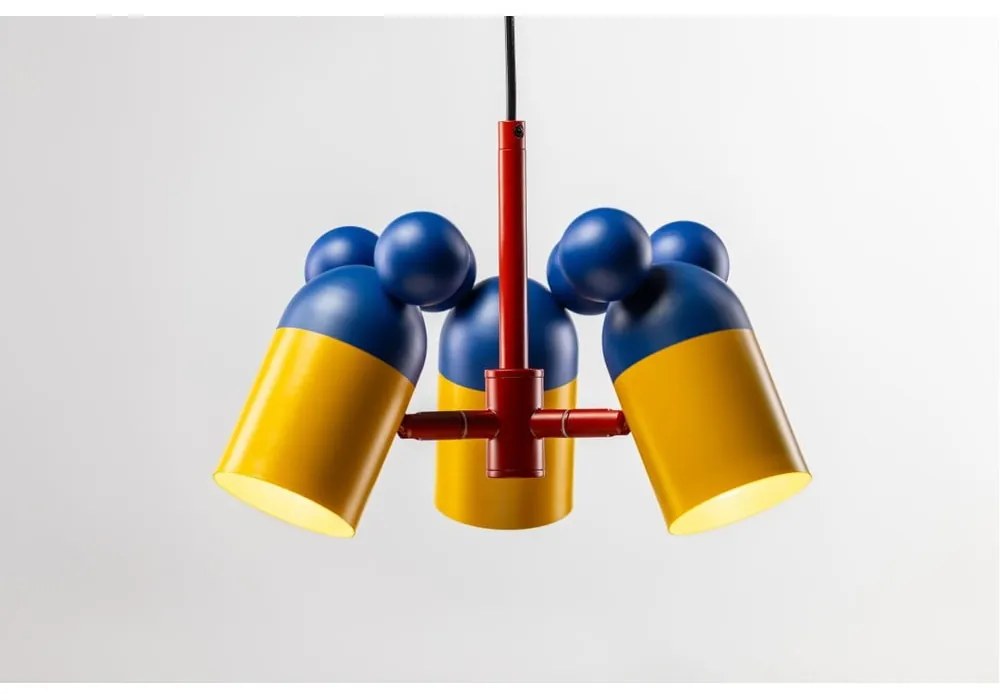 Modré detské svietidlo s kovovým tienidlom ø 30 cm Mouse II – GTV