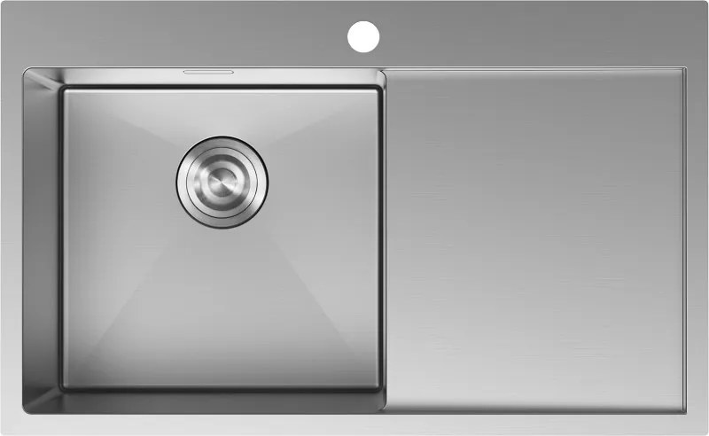 Mexen Exar nerezový drez s 1 komorou a odkvapkávačom, ľavý 780 x 480 mm, inox - 6433781010L-01
