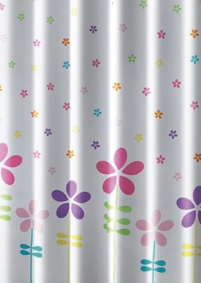 Aqualine Aqualine, Sprchový záves 180x180cm, polyester, kvetovaný farebný, ZV025
