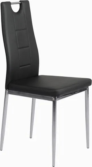 Jedálenská stolička Melania, čierna ekokoža