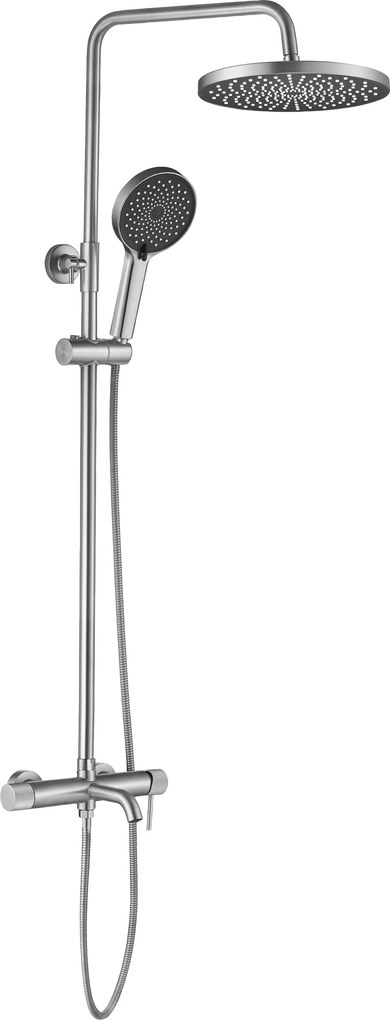 Rea Lungo Stripe, sprchový set s vaňovým výtokom, brúsená oceľ, REA-P9491