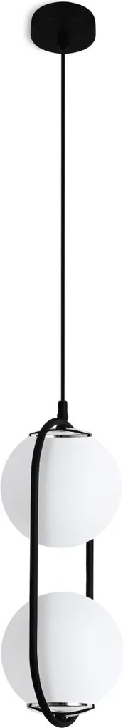 Závesné svietidlo Florence, 2x biele sklenené tienidlo, b/ch, U