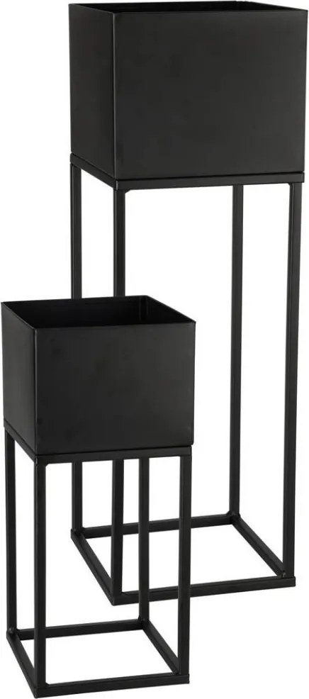 Súprava 2 ks kvetinových stojanov LYRIA čierna
