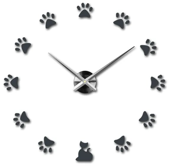 Moderné nalepovacie nástenné hodiny SS | 3D hodiny 12S017 Wanduhr