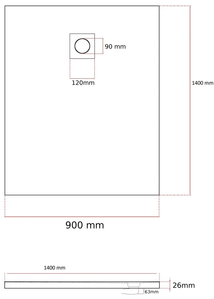 Erga Oldaf, SMC obdĺžniková sprchová vanička 140 x 90 cm, biela matná, ERG-GMA-OL-90140