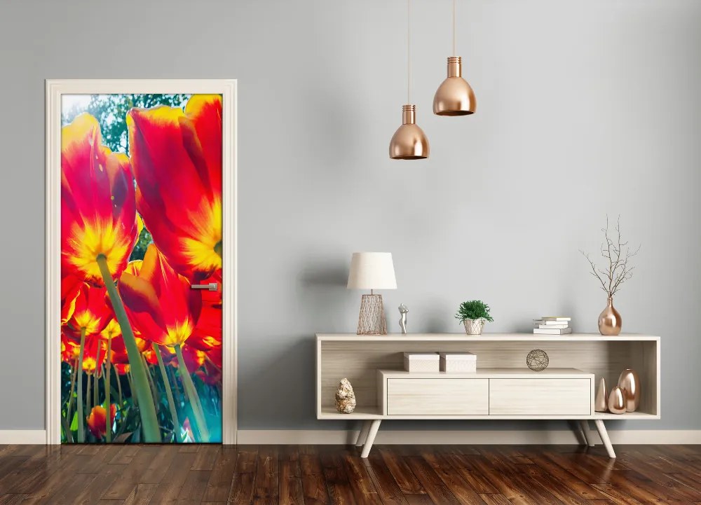 Fototapeta na dvere tulipány 95x205 cm