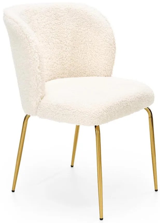 Stolička K474 Boucle/Chrome Krém/Zlatý
