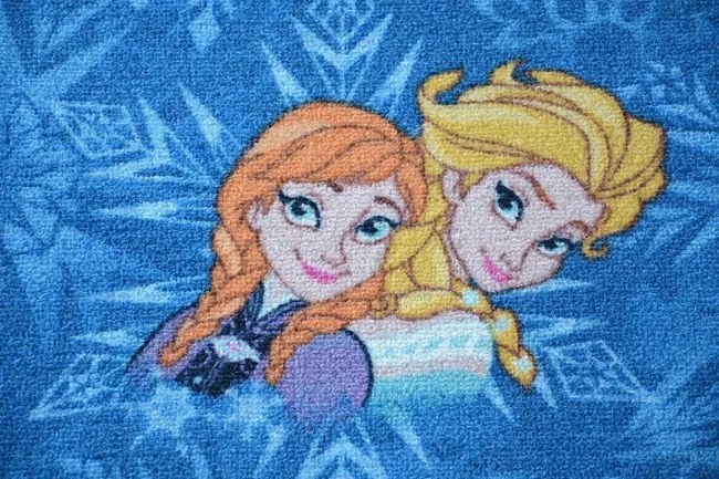 Koberec kruh FROZEN nebeský krajina ľadu ELZA
