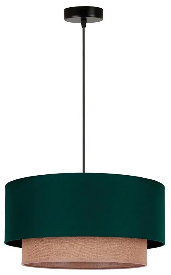 Duolla - Luster na lanku BOHO 1xE27/15W/230V pr. 45 cm zelená/hnedá