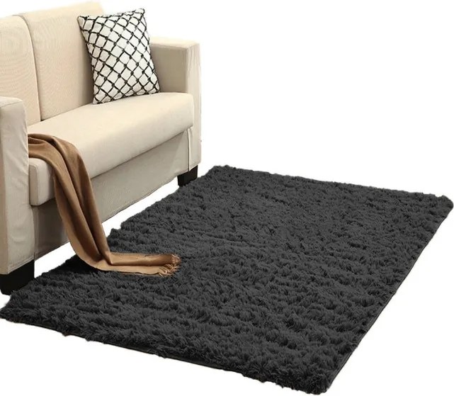 Protišmykový koberec SHAGGY tmavosivý