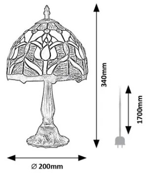 Brilagi - Tiffany vitrážová stolná lampa LORAS 1xE14/40W/230V