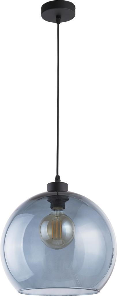 TK-LIGHTING Závesné osvetlenie CARMELO, 1xE27, 60W, 30cm, okrúhle, modré sklo