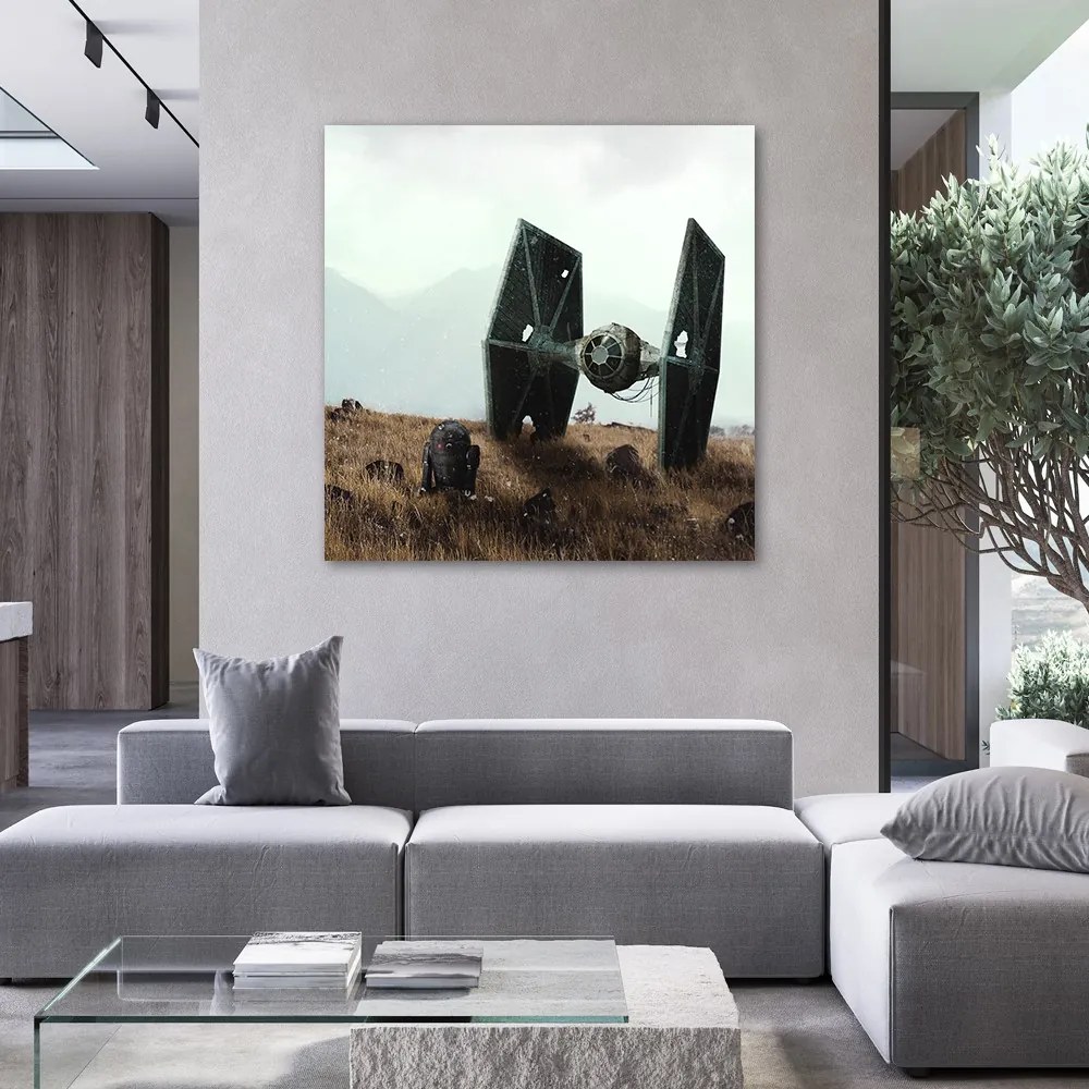Gario Obraz na plátne Star Wars, droid a vesmírna loď - Zehem Chong Rozmery: 60 x 60 cm