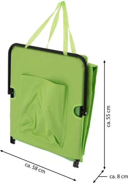 Nastaviteľná plážová podložka s operadlom, zelená, 2 ks