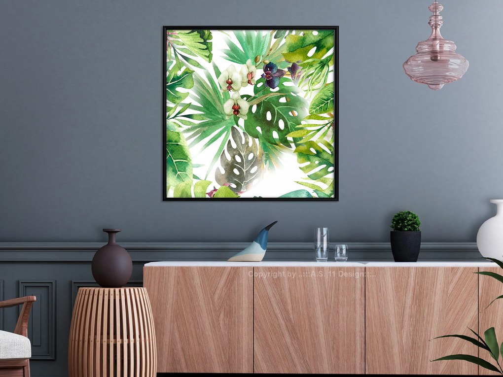 Artgeist Plagát - Tropical Shadow (Square) [Poster] Veľkosť: 20x20, Verzia: Zlatý rám